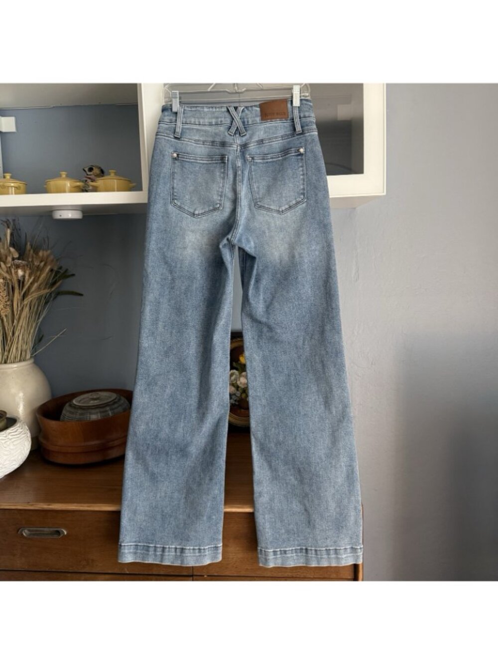 Judy Blue High Waisted Wide Leg Trouser Style Jean Size 5/27 - Picture 4 of 6